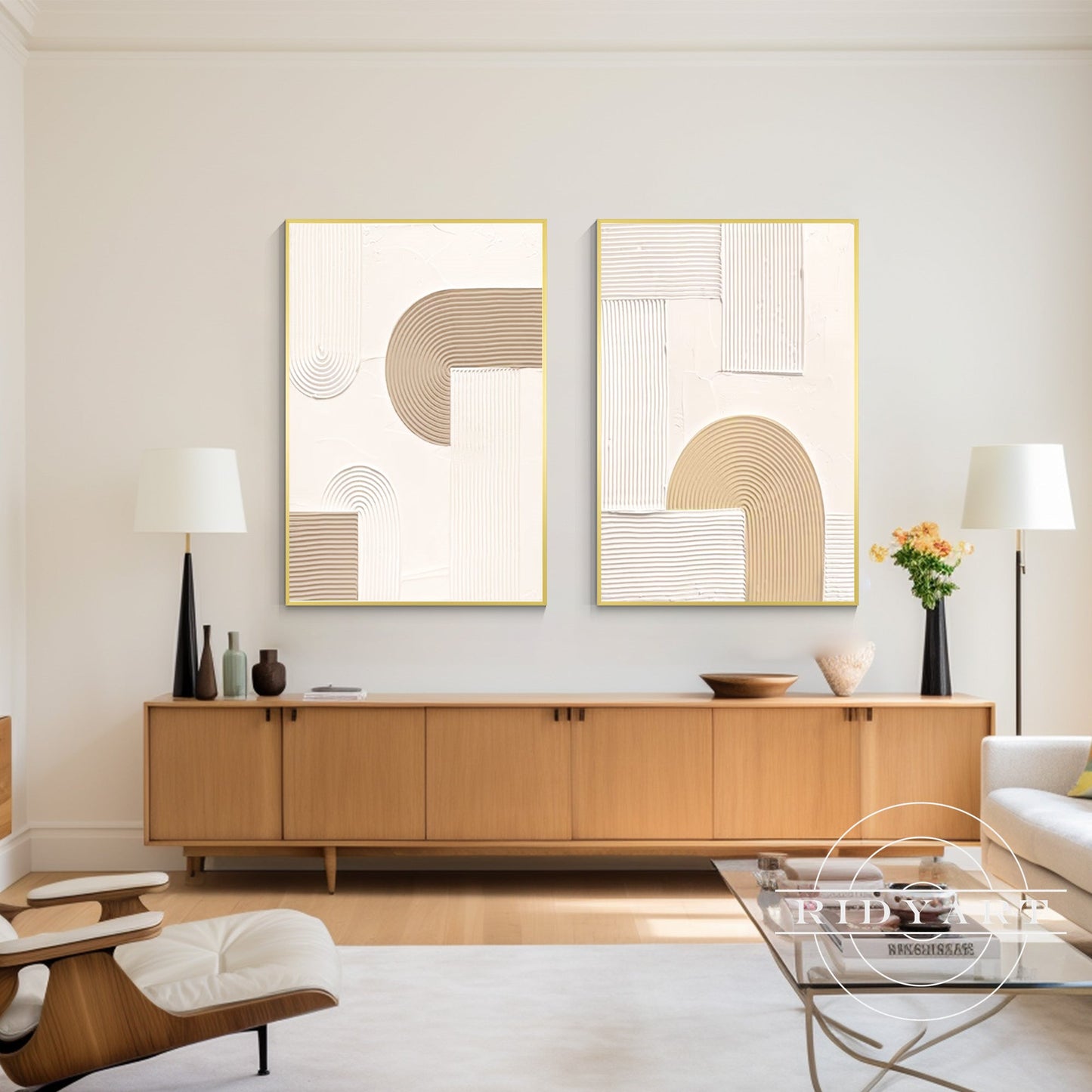 minimalist brown wall art