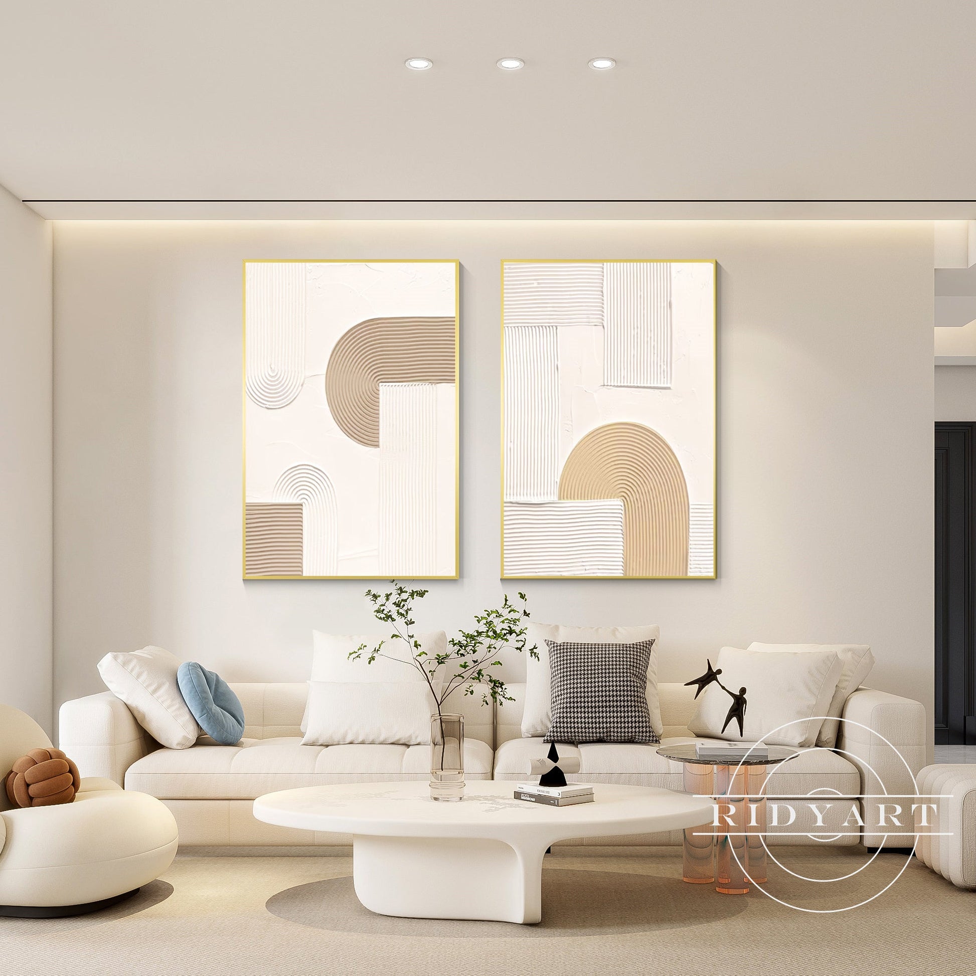 minimalist brown wall art