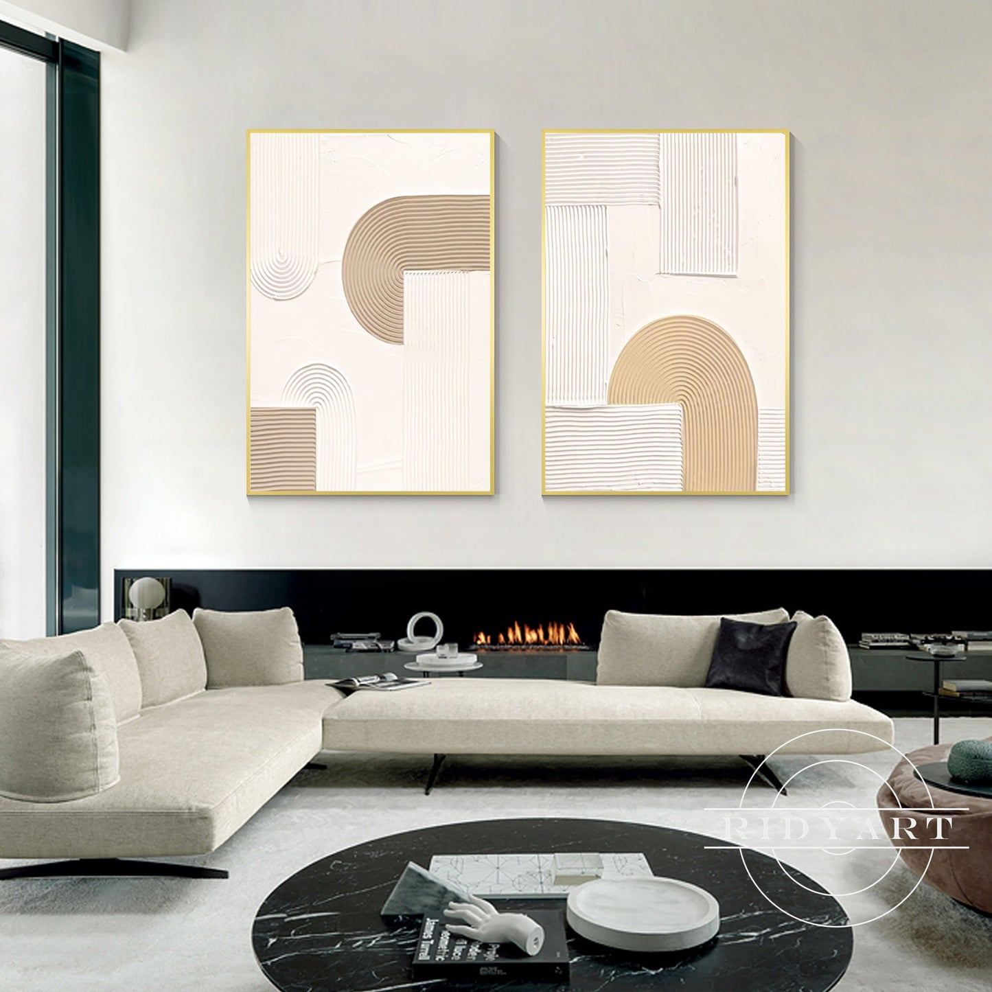 minimalist brown wall art