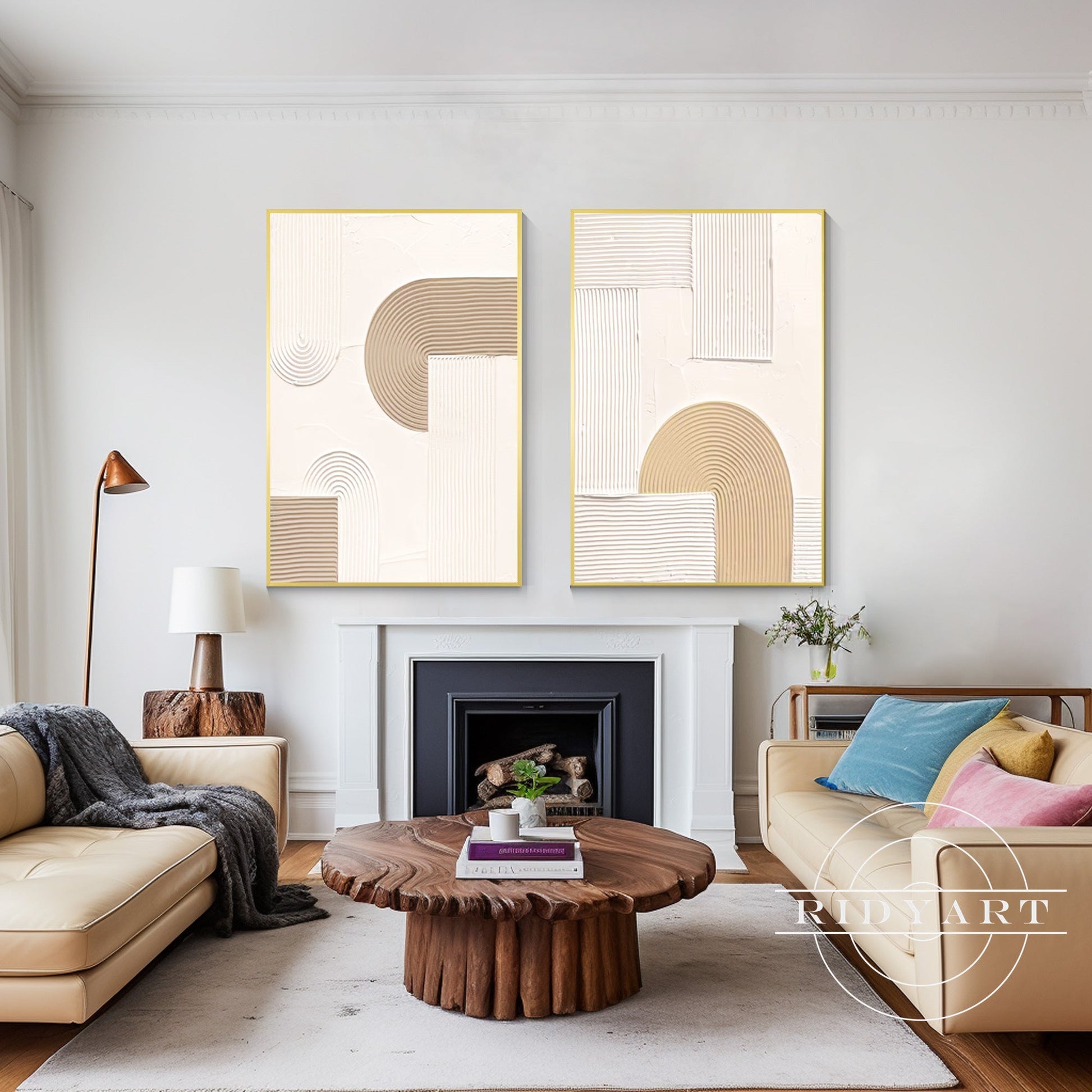 minimalist brown wall art
