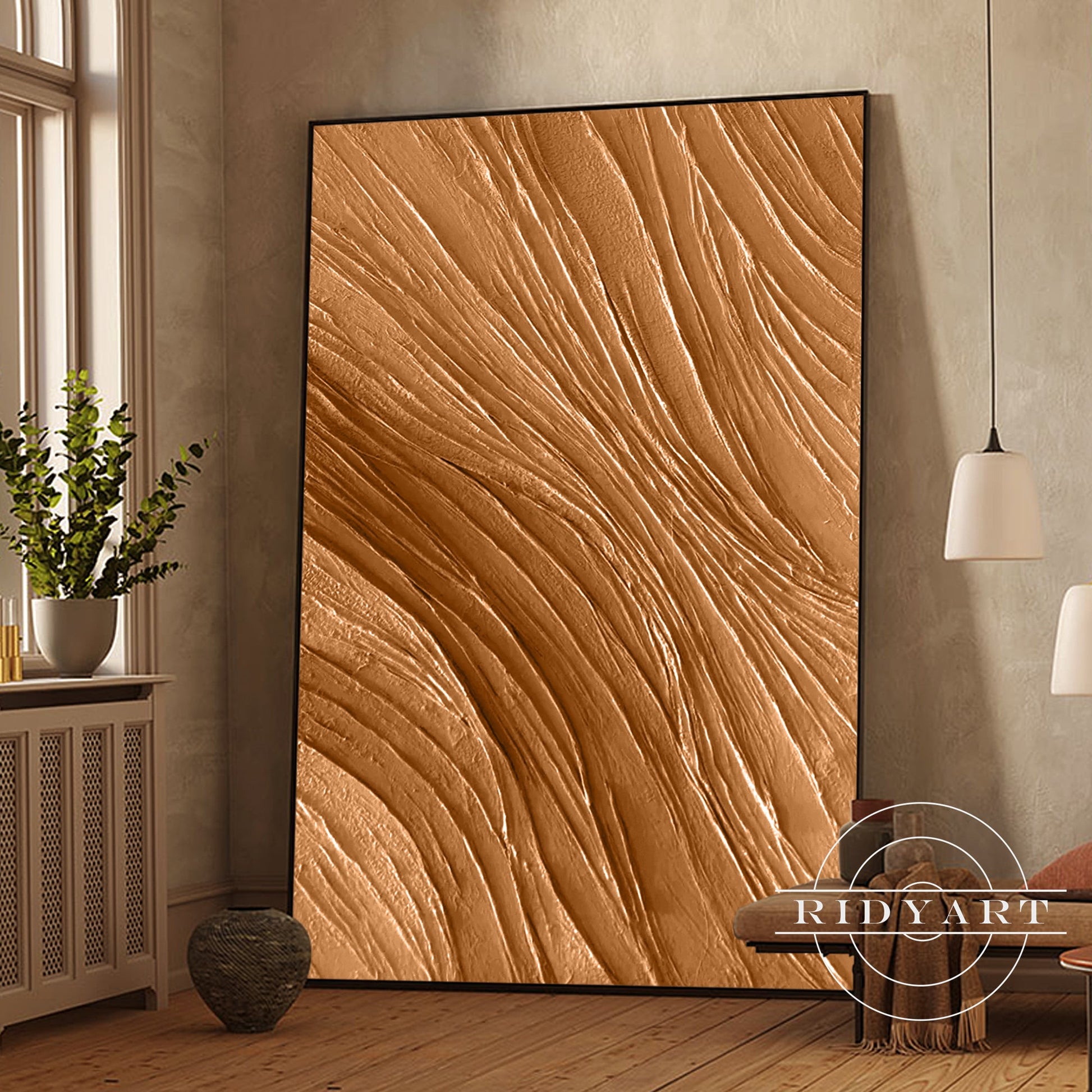 Earth Tone 3D Textured Minimalist Abstract Canvas Art