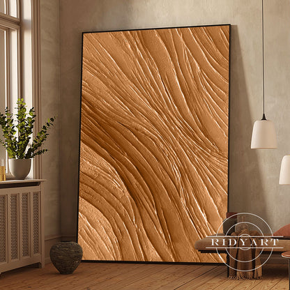 Earth Tone 3D Textured Minimalist Abstract Canvas Art