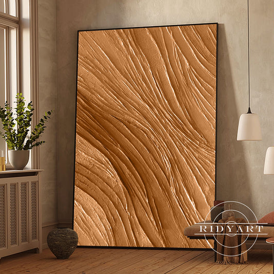 Earth Tone 3D Textured Minimalist Abstract Canvas Art