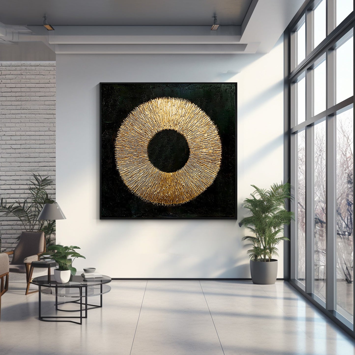 Black Gold Abstract wall art_7art0722