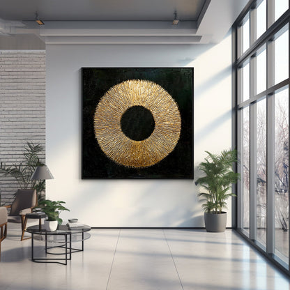 Black Gold Abstract wall art_7art0722