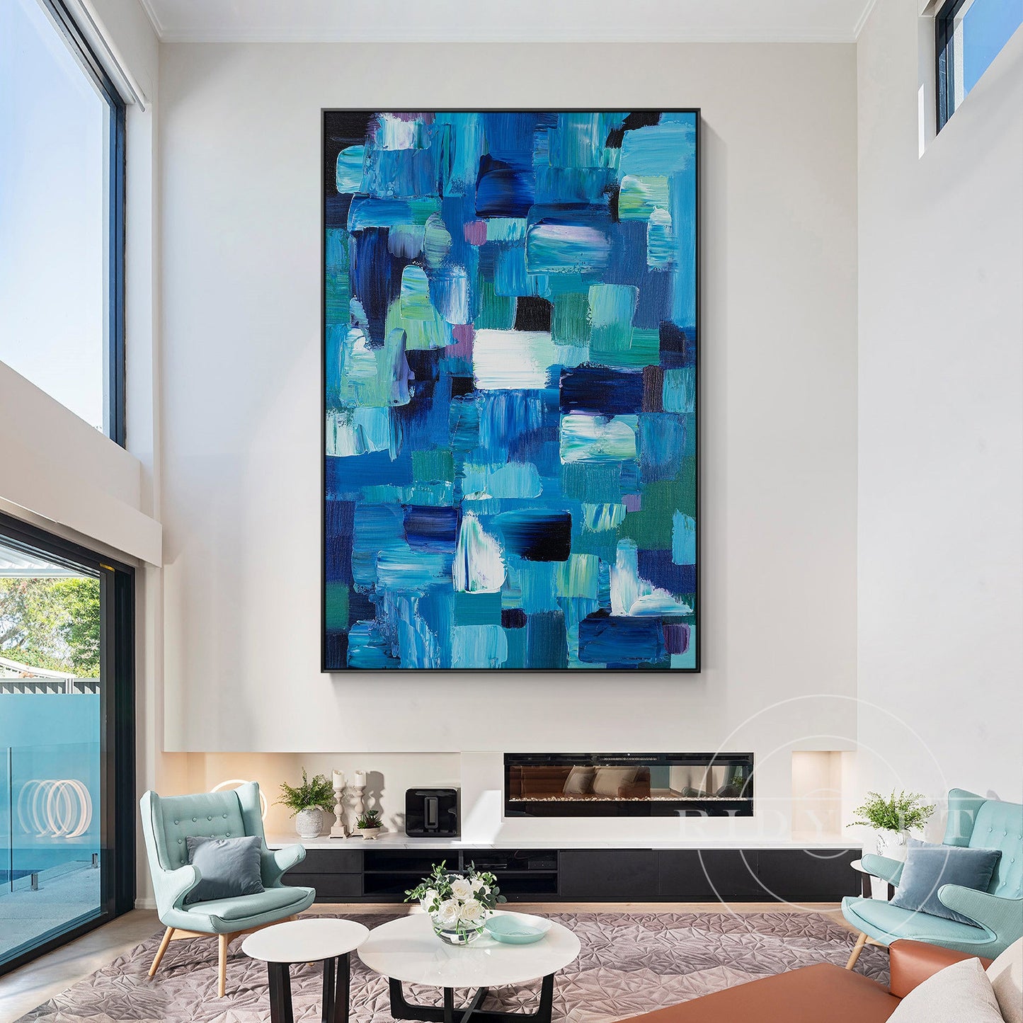 Blue Abstract  Wall Art