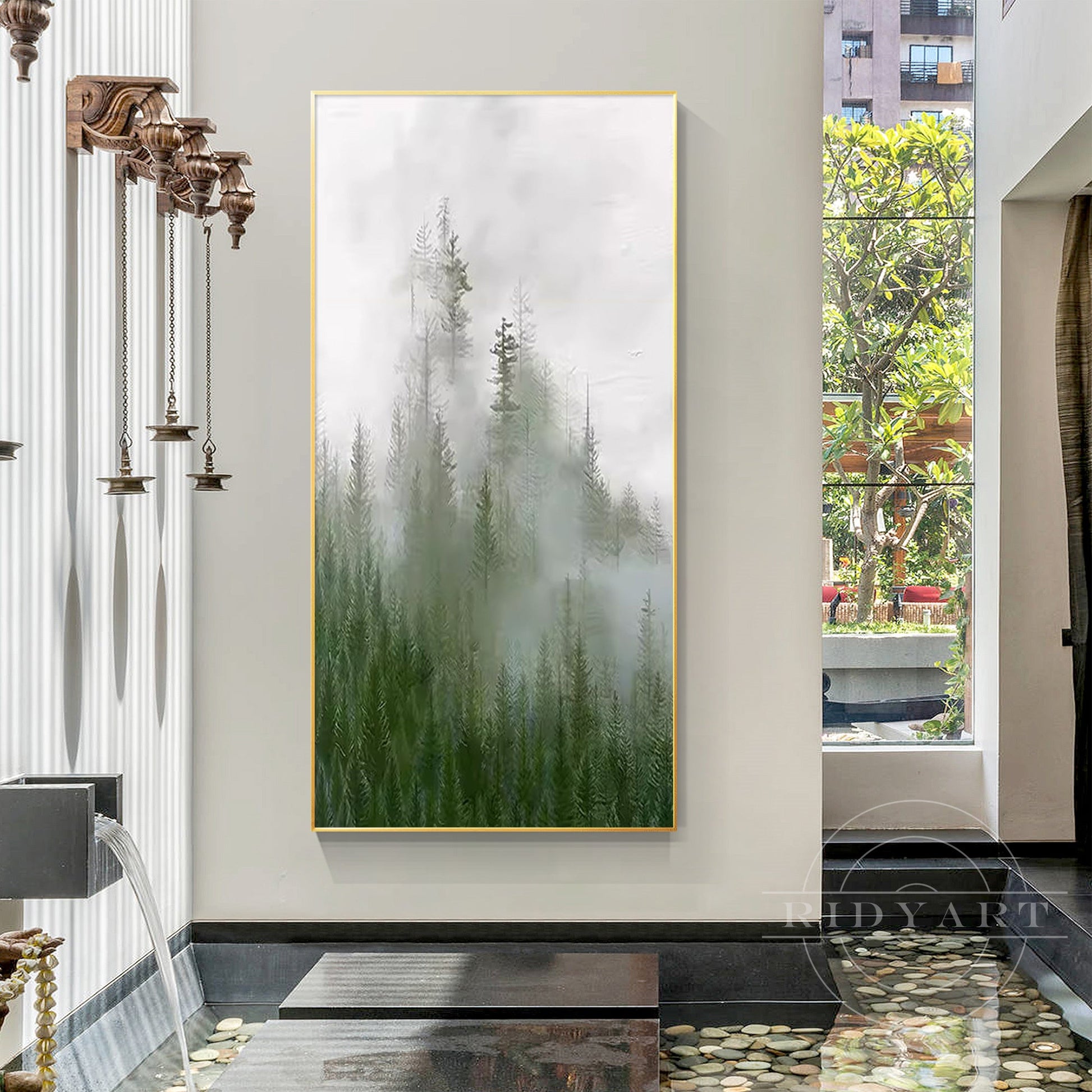 Foggy forest wall art