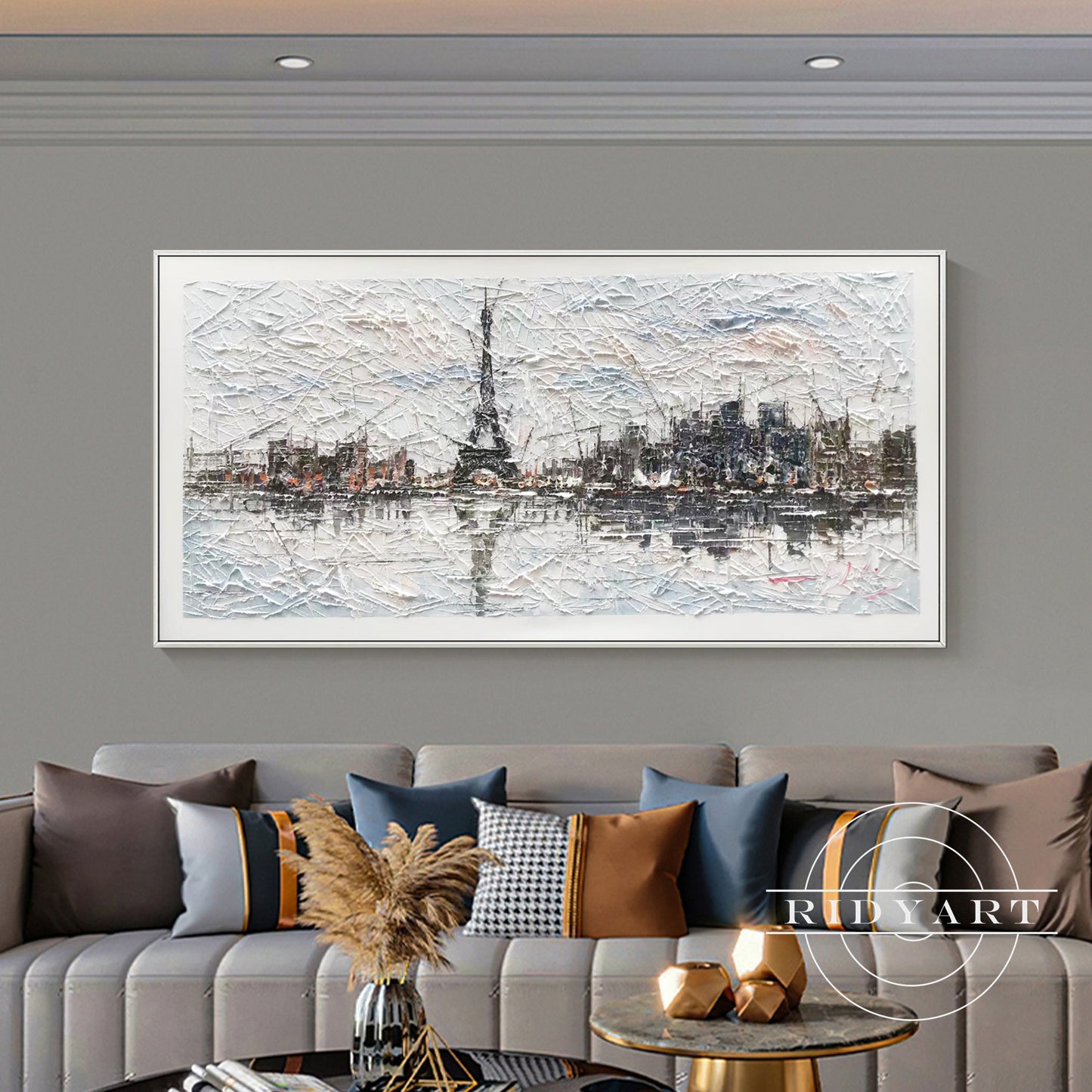 Eiffel Tower cityscape painting