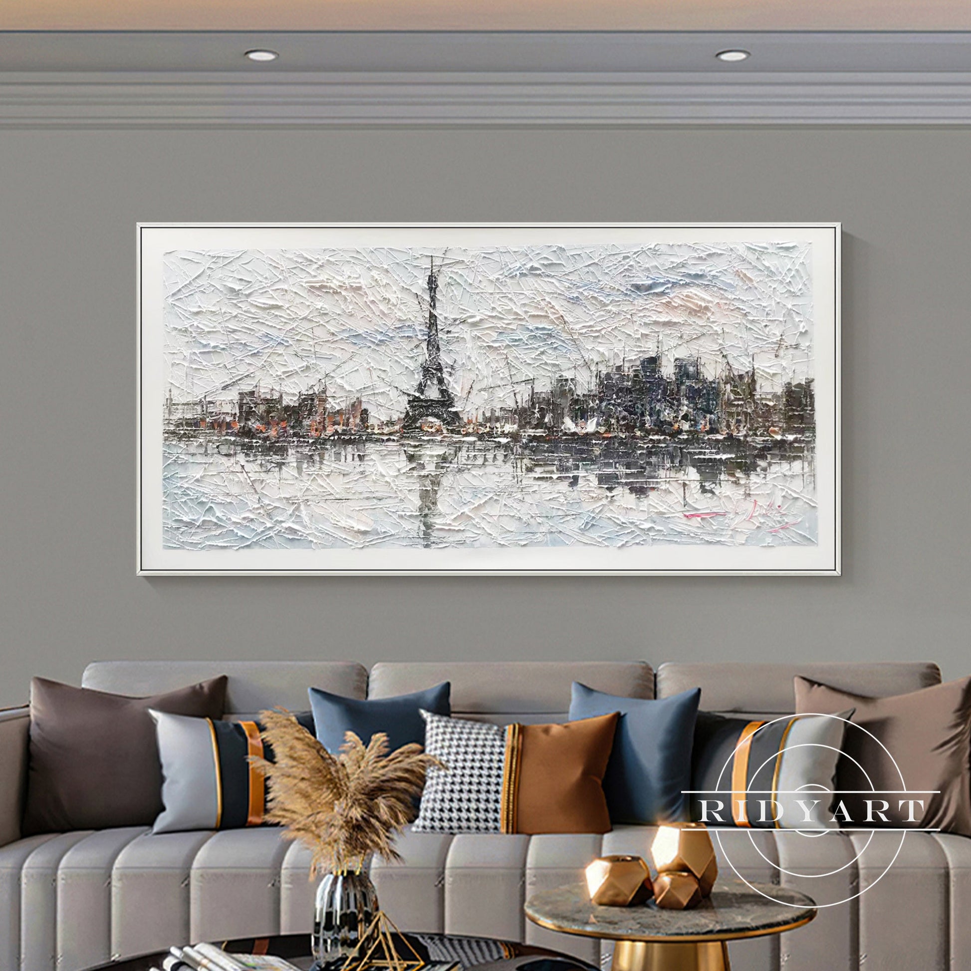 Eiffel Tower cityscape painting