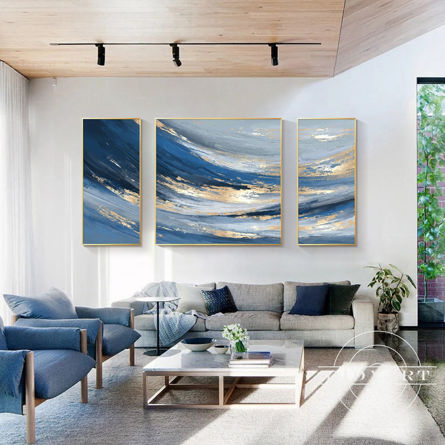 Blue and Gold wall art