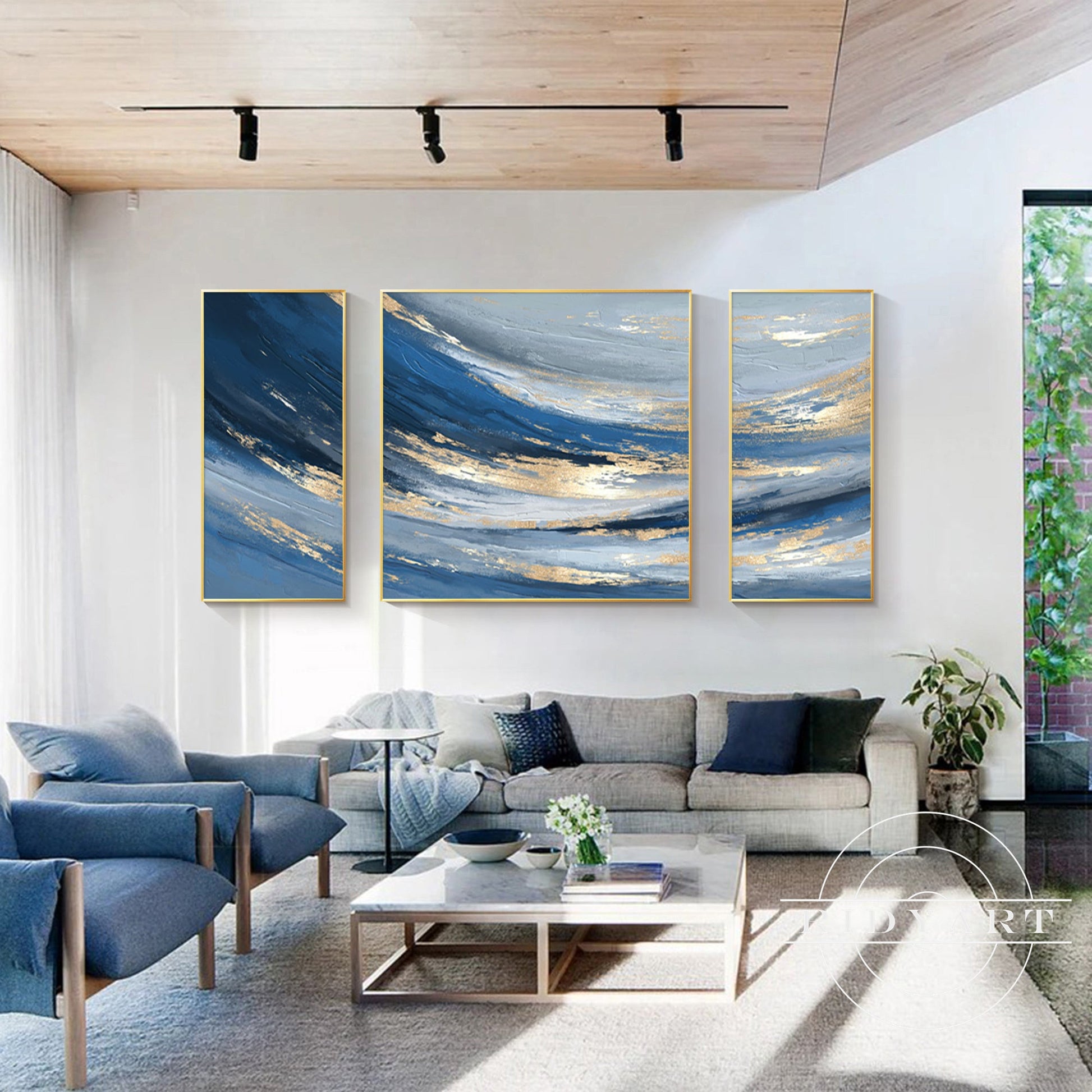 Blue and Gold wall art