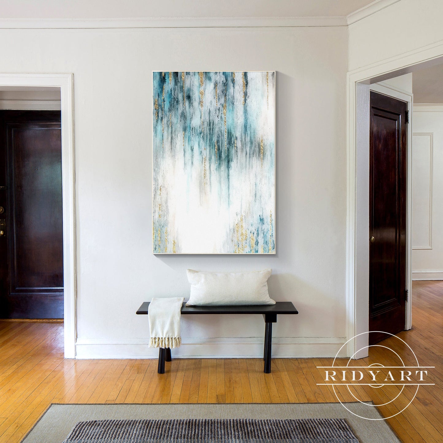 Teal and Gold wall art