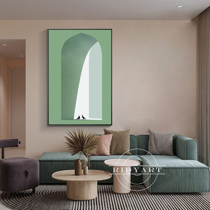Morandi Green Arch Wall Art