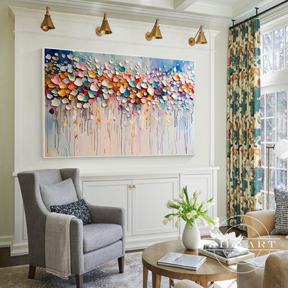 Colorful 3D Textured Wildflower Abstract Flowers Painting