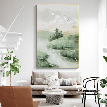Sage green Landscape Wall Art