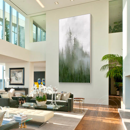 Foggy forest wall art