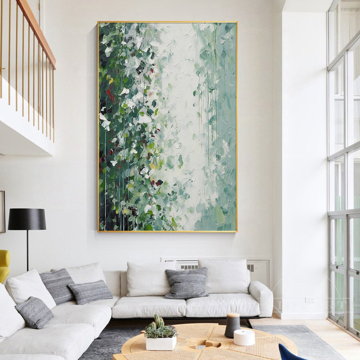 Abtract Green Leaf Painting