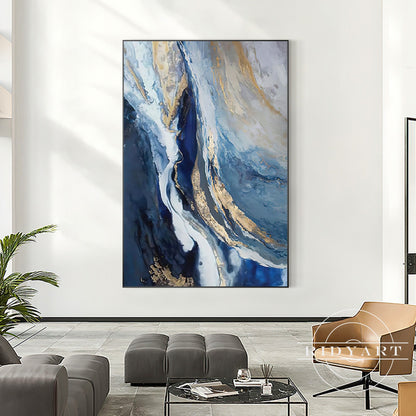 Navy and gold wall art
