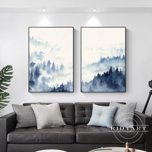 Foggy forest wall art