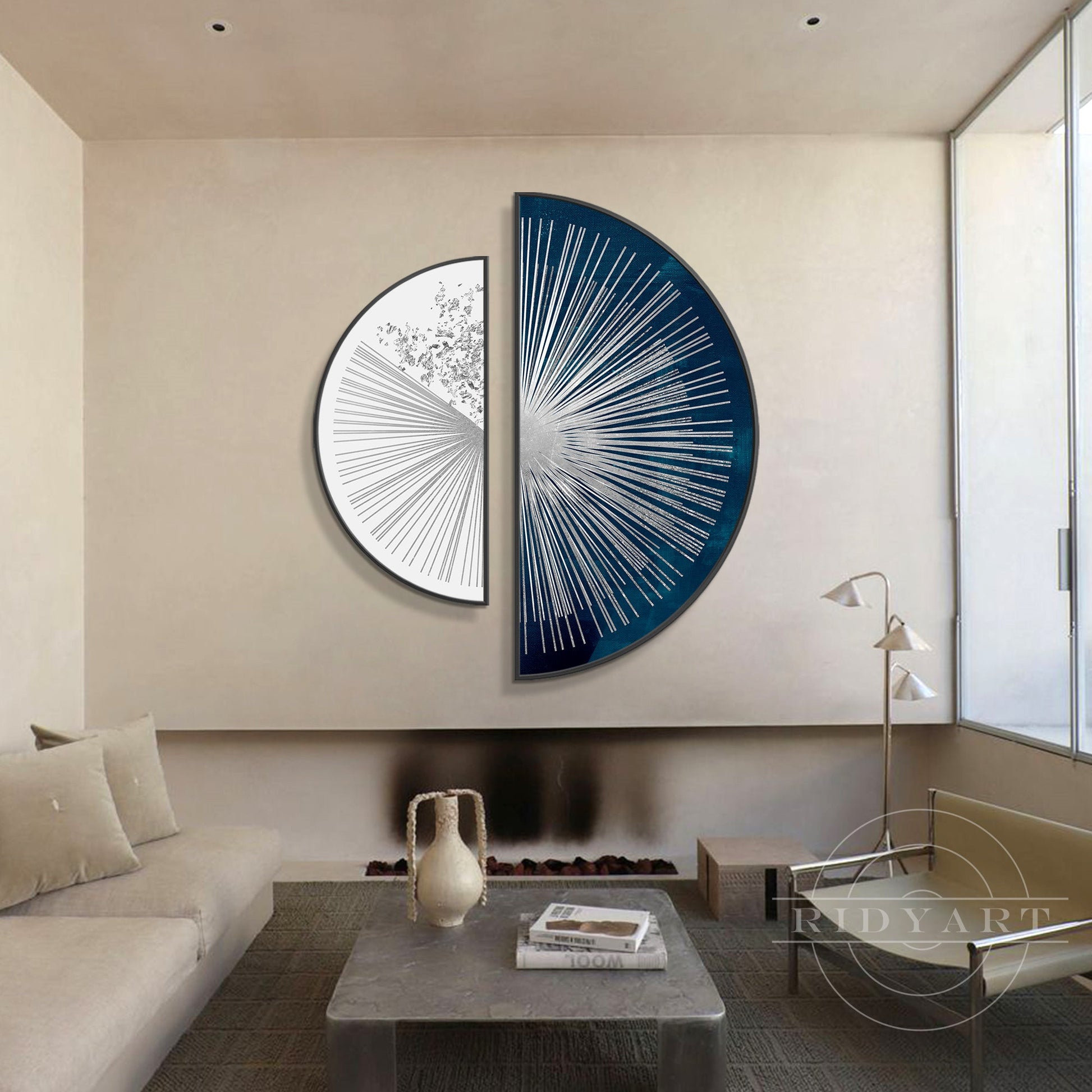 Navy blue Sliver Wall Art