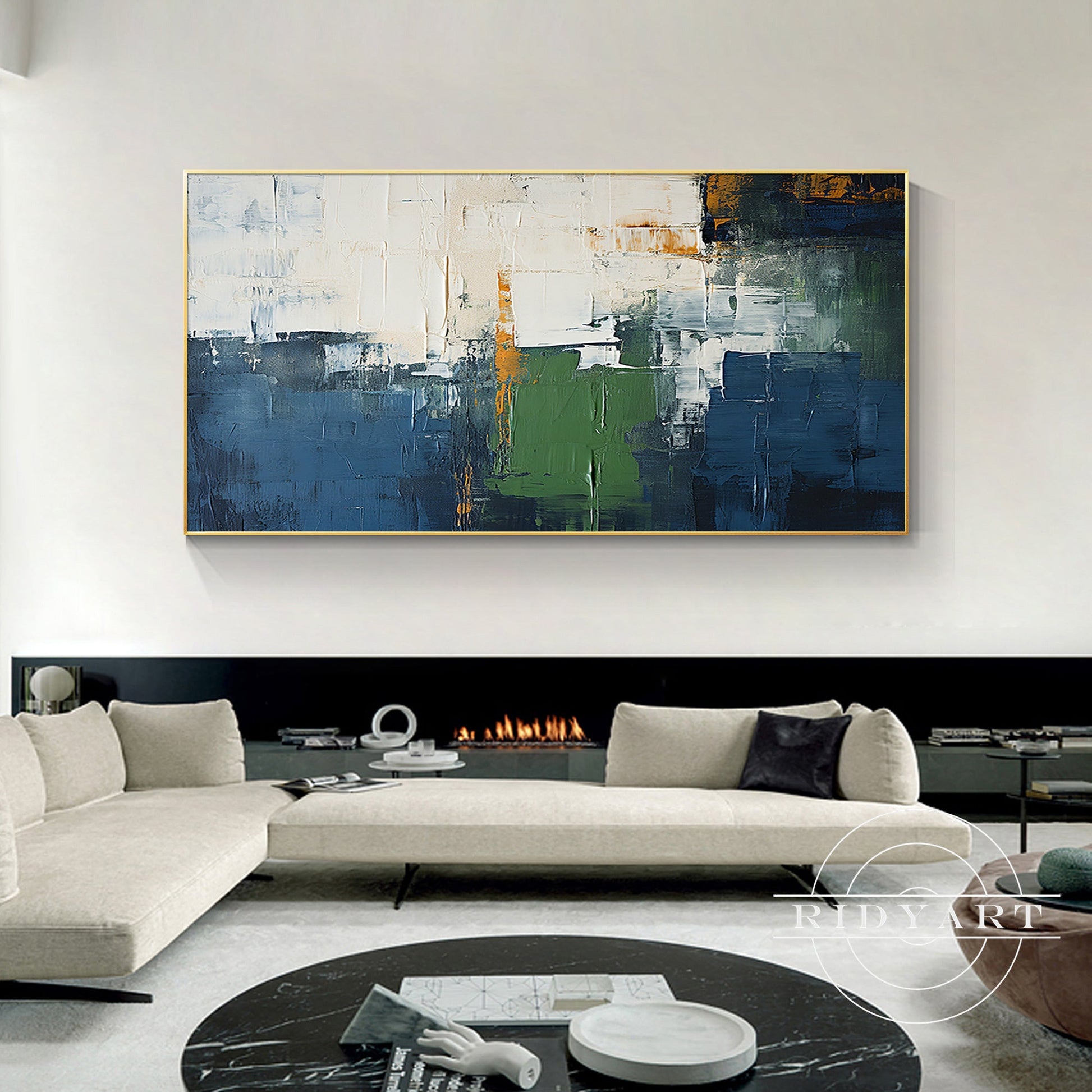 Blue Green Abstract Art