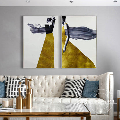 navy blue&gold abstract wall art_09