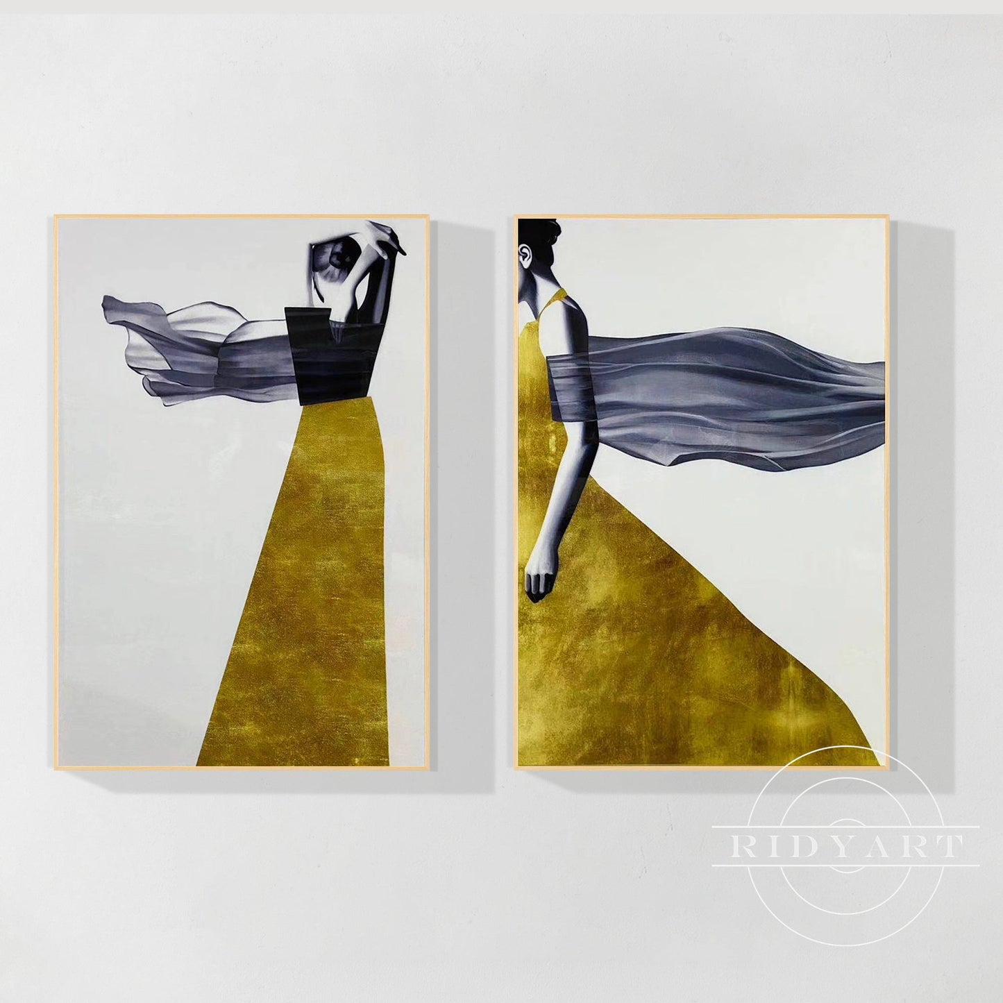 navy blue&gold abstract wall art_09