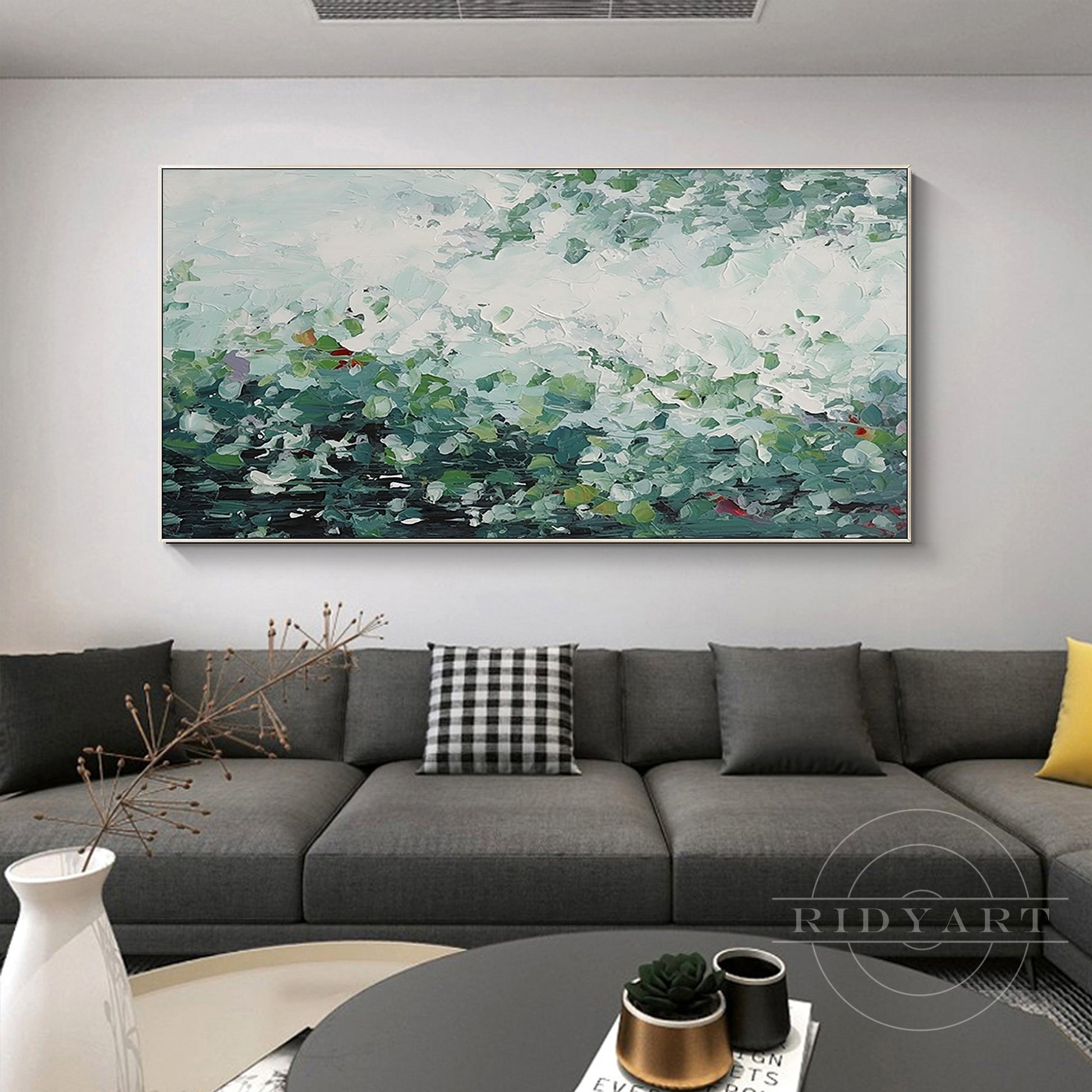 Emerald green Abstract wall art