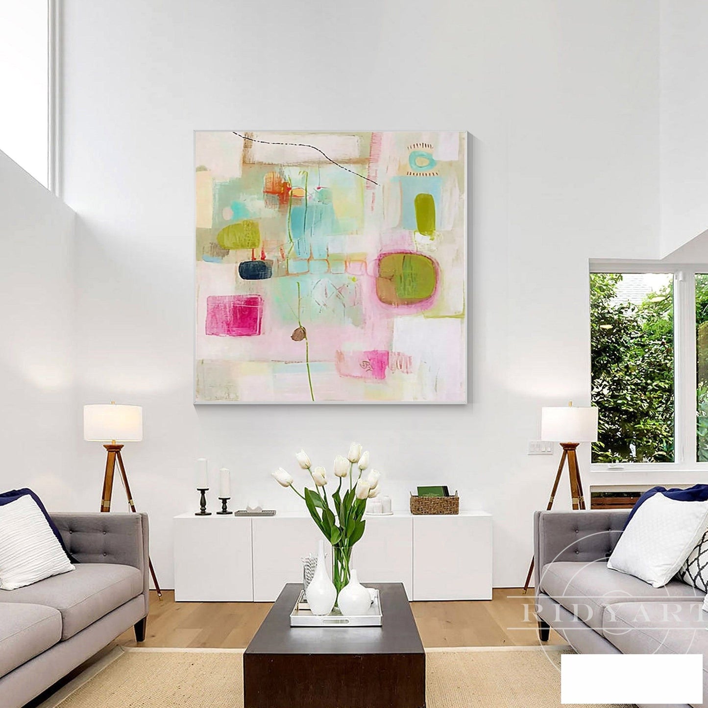 Pink Abstract wall art 7artA840