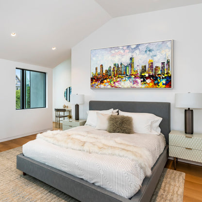 Philadelphia skyline  oil painting