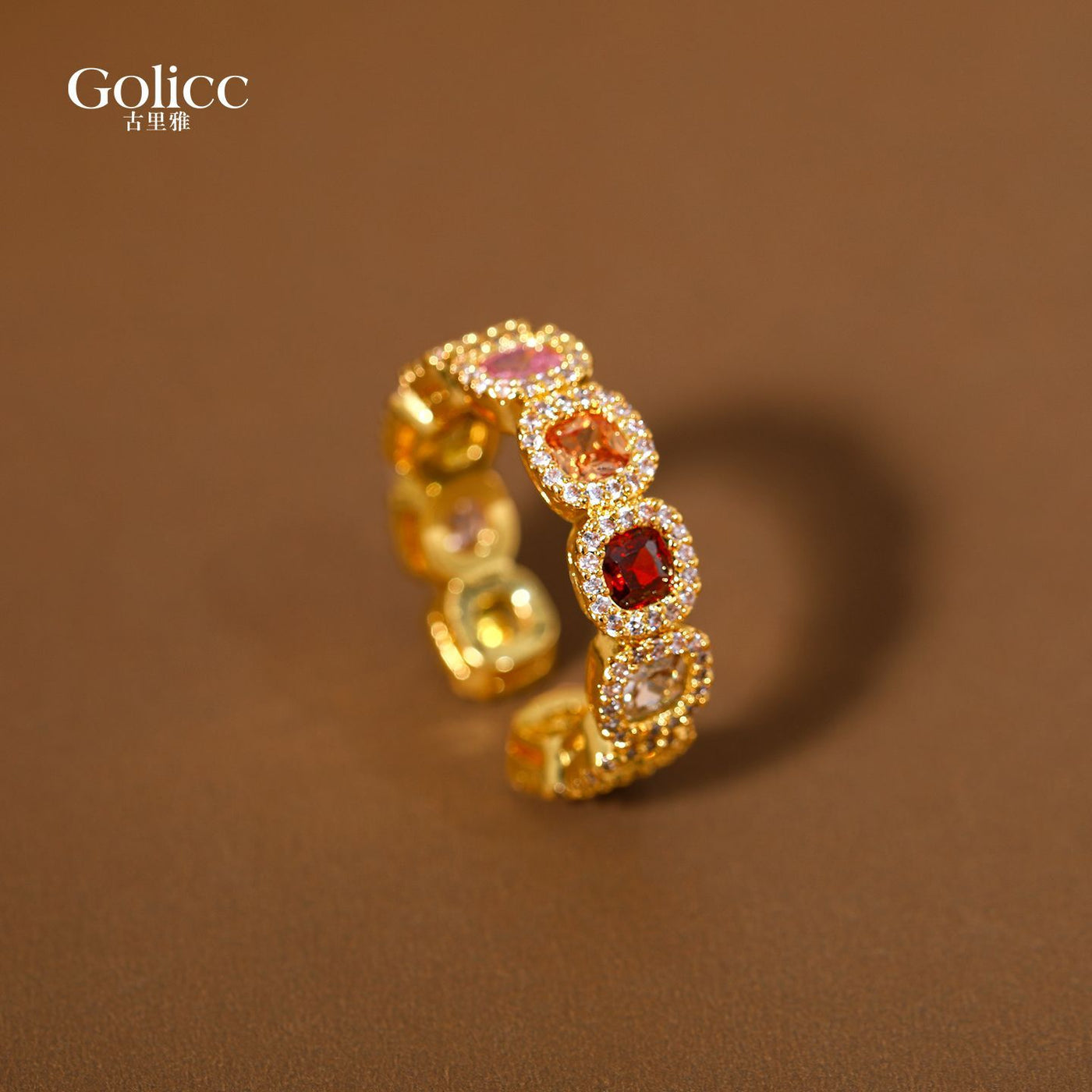 Color Sugar Cube Open Ring