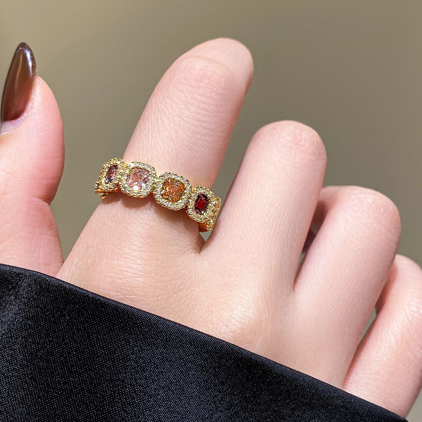 Color Sugar Cube Open Ring