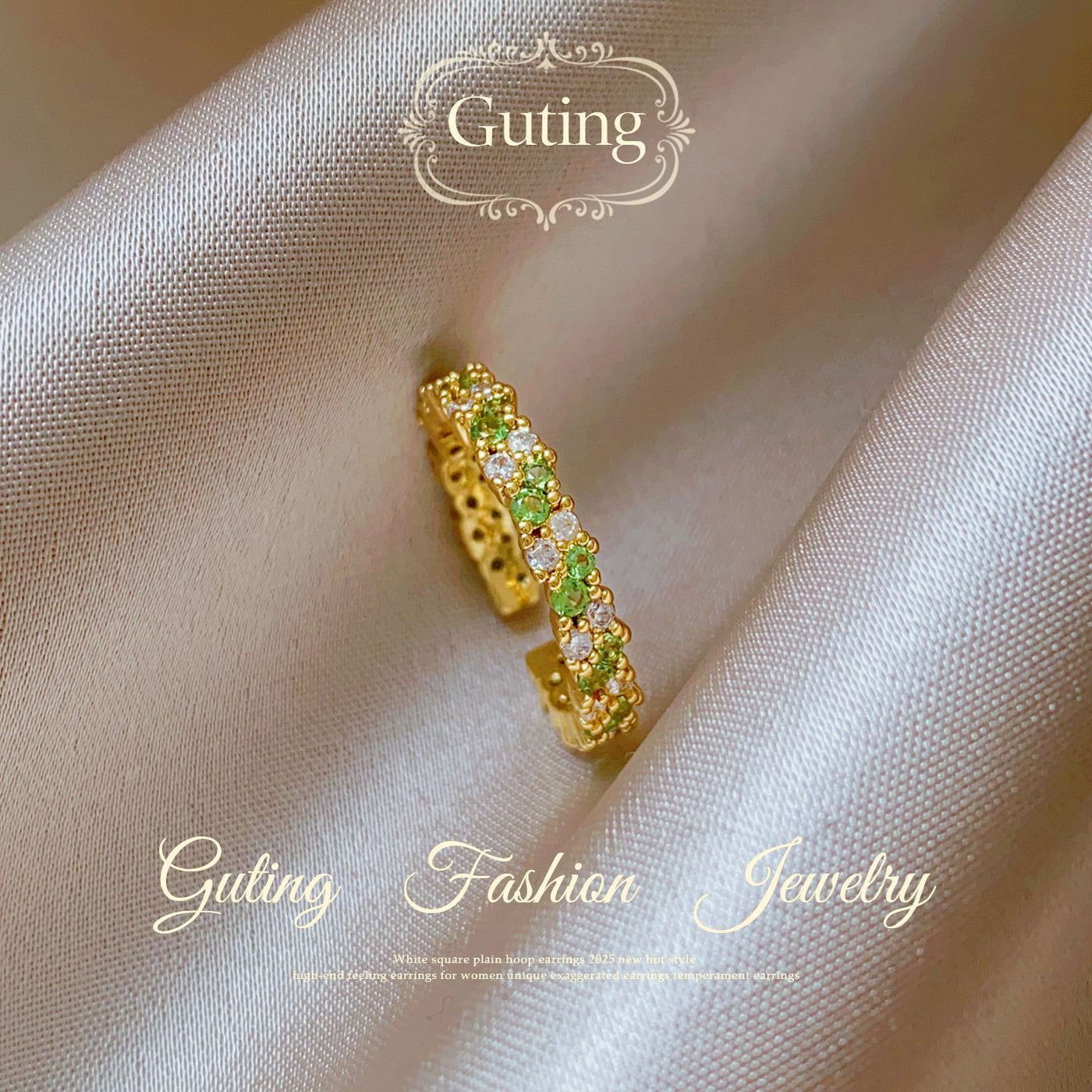 Gold Full-Crystal Open Ring