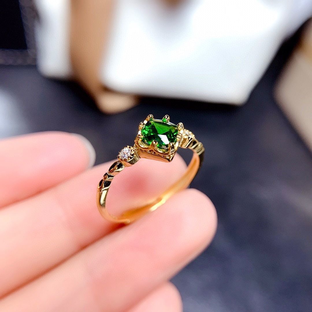 Diopside Sterling Silver Adjustable Ring