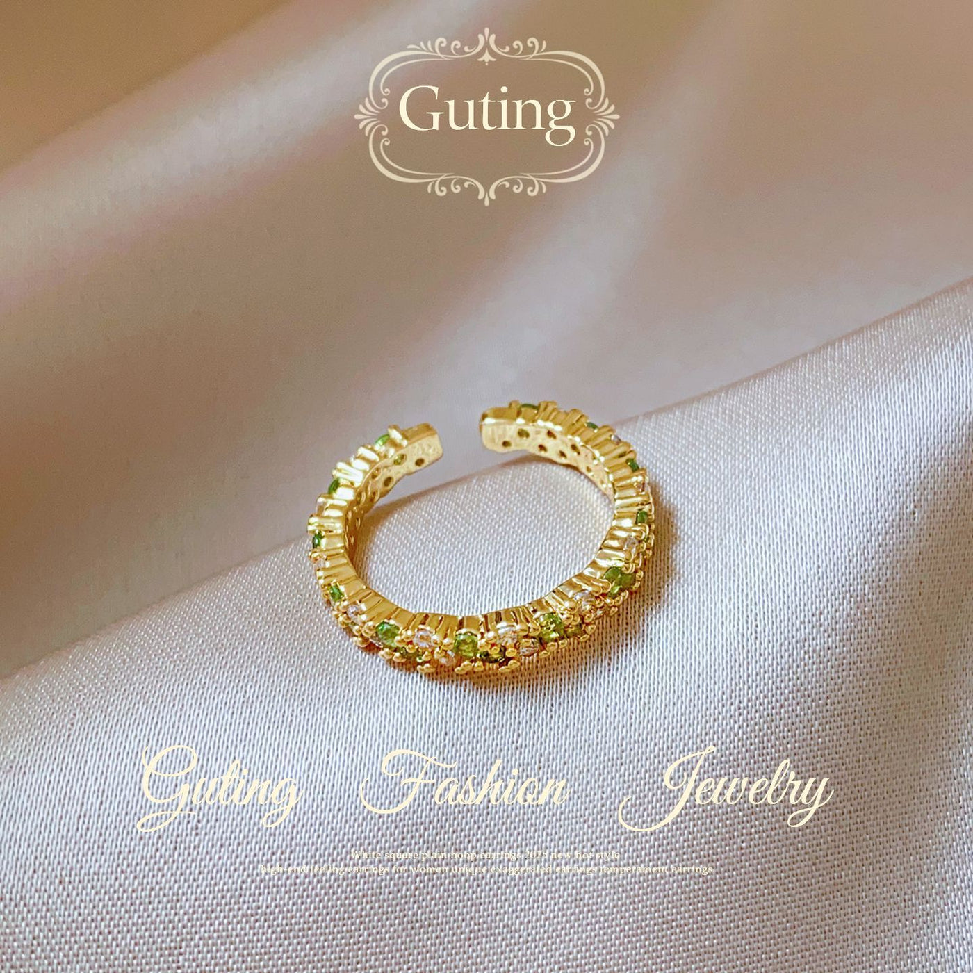 Gold Full-Crystal Open Ring
