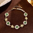 Green Zircon Flower Bracelet