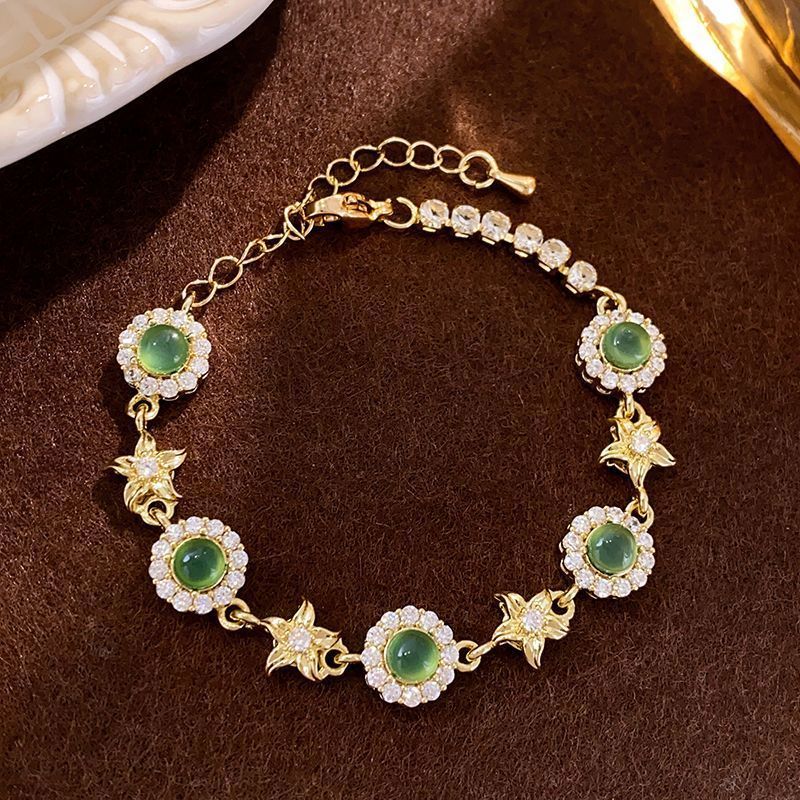 Green Zircon Flower Bracelet