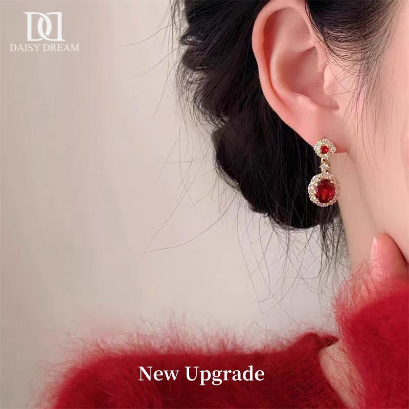 Daisy Dream Red Zircon Earrings
