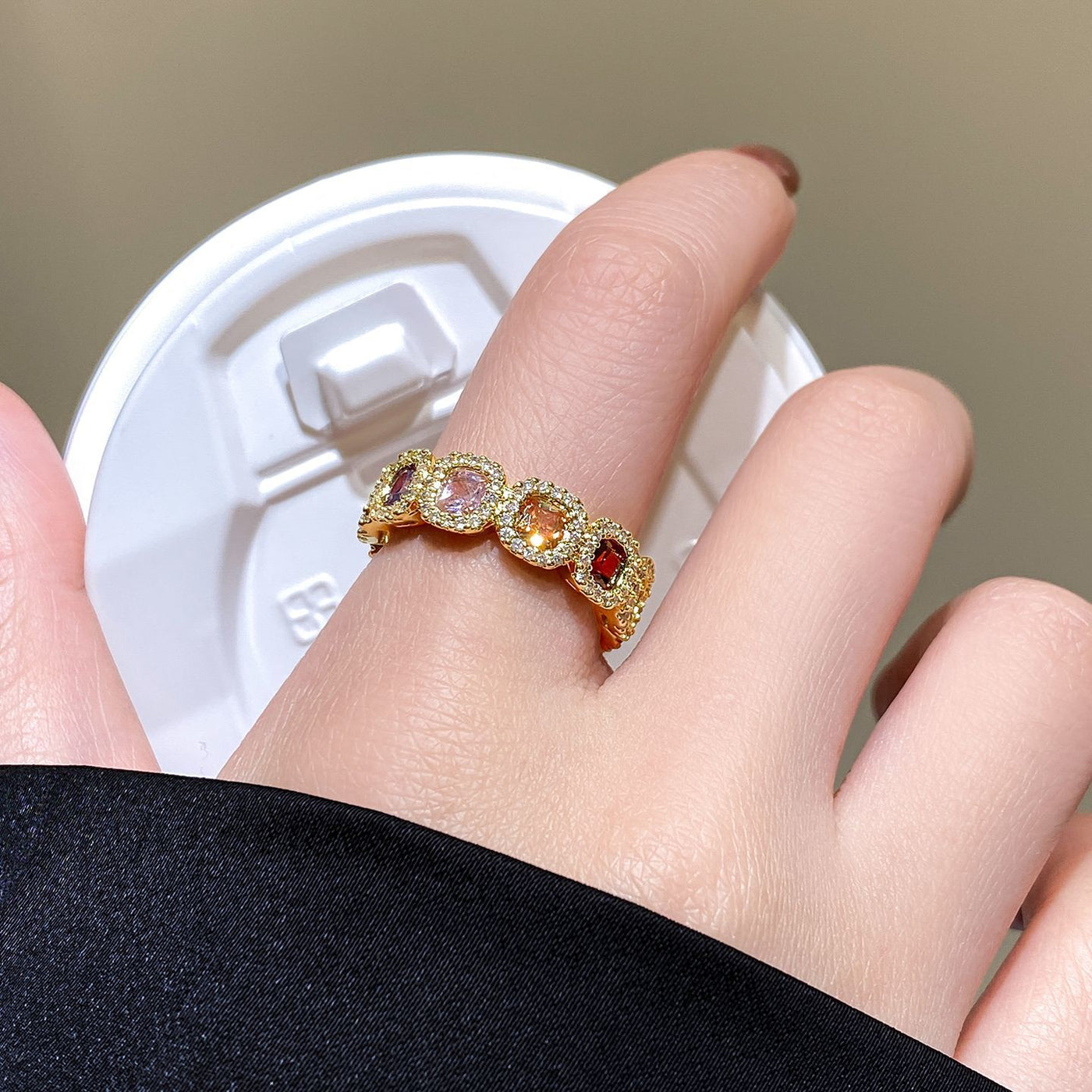 Color Sugar Cube Open Ring