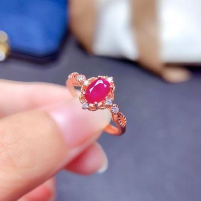 Burmese Ruby Sterling Silver Ring