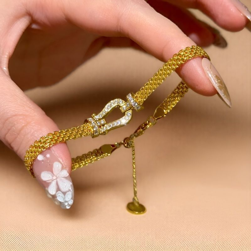 Vintage Zircon Buckle Bracelet