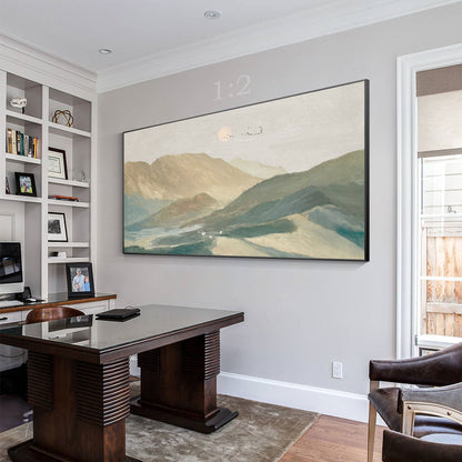 Mountain Sunset Oil Painting Horizontal Wall Art