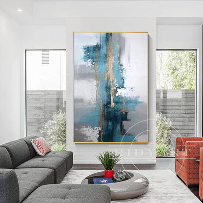 Teal Abstract painting #BA585
