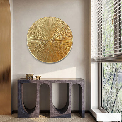 Round Gold Leaf 3D Textured Wall Art