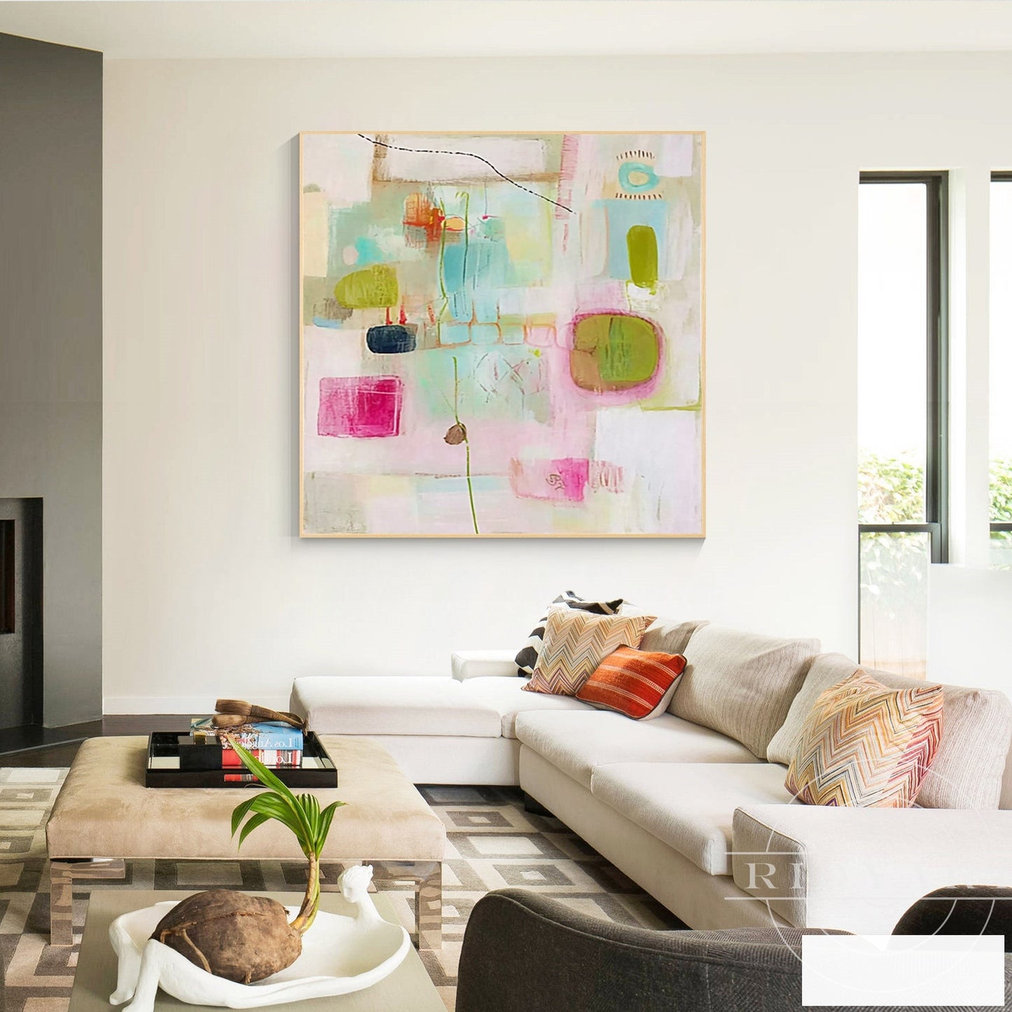 Pink Abstract wall art 7artA840