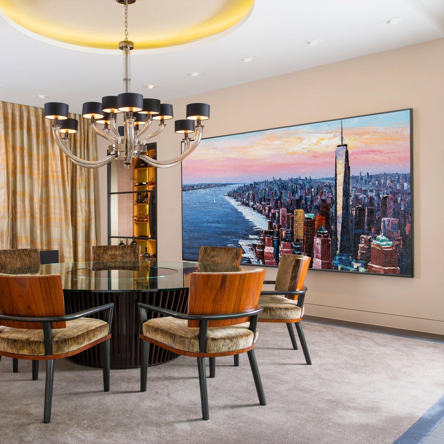 painting of  new york skyscraper