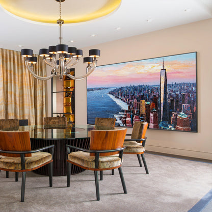 painting of  new york skyscraper