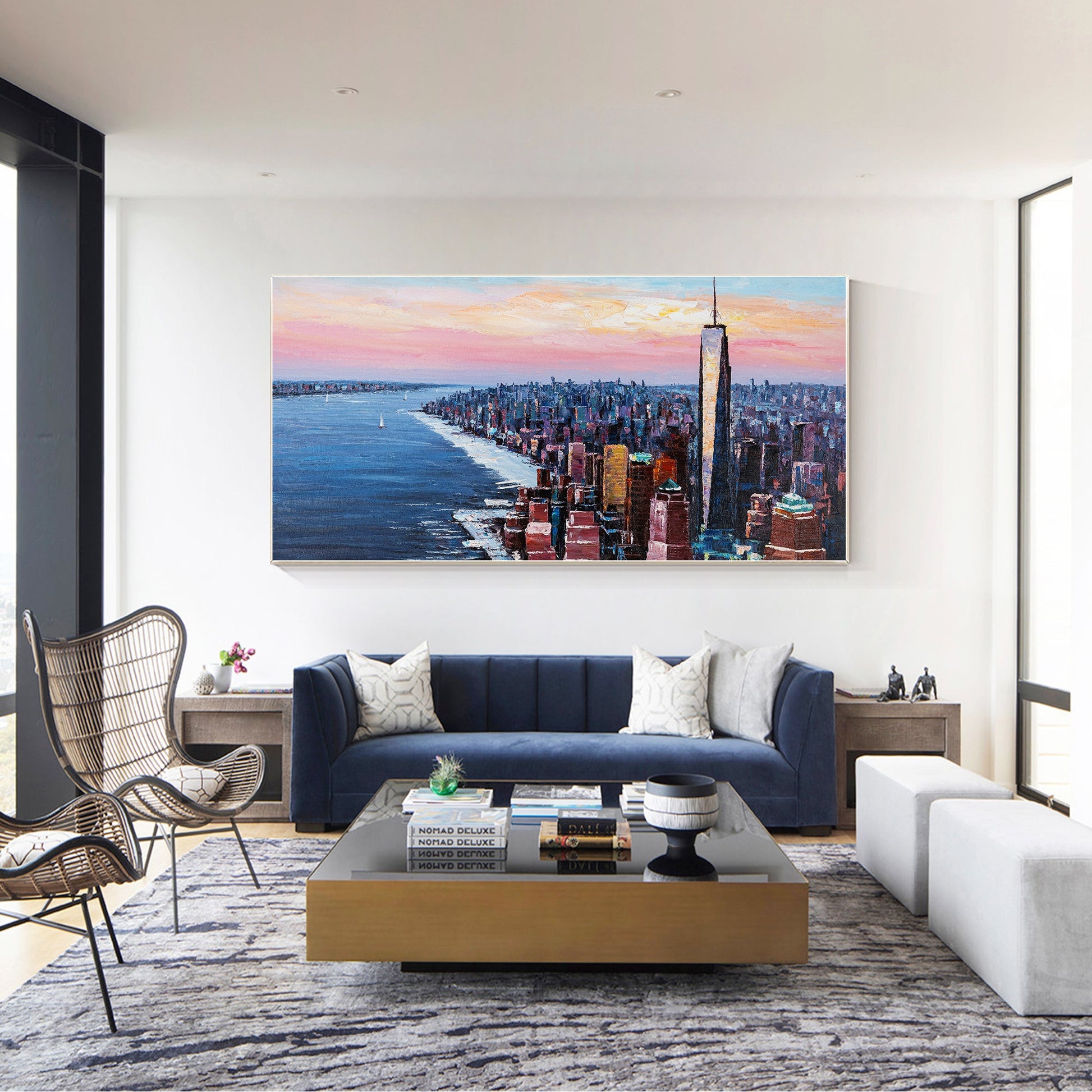 painting of  new york skyscraper