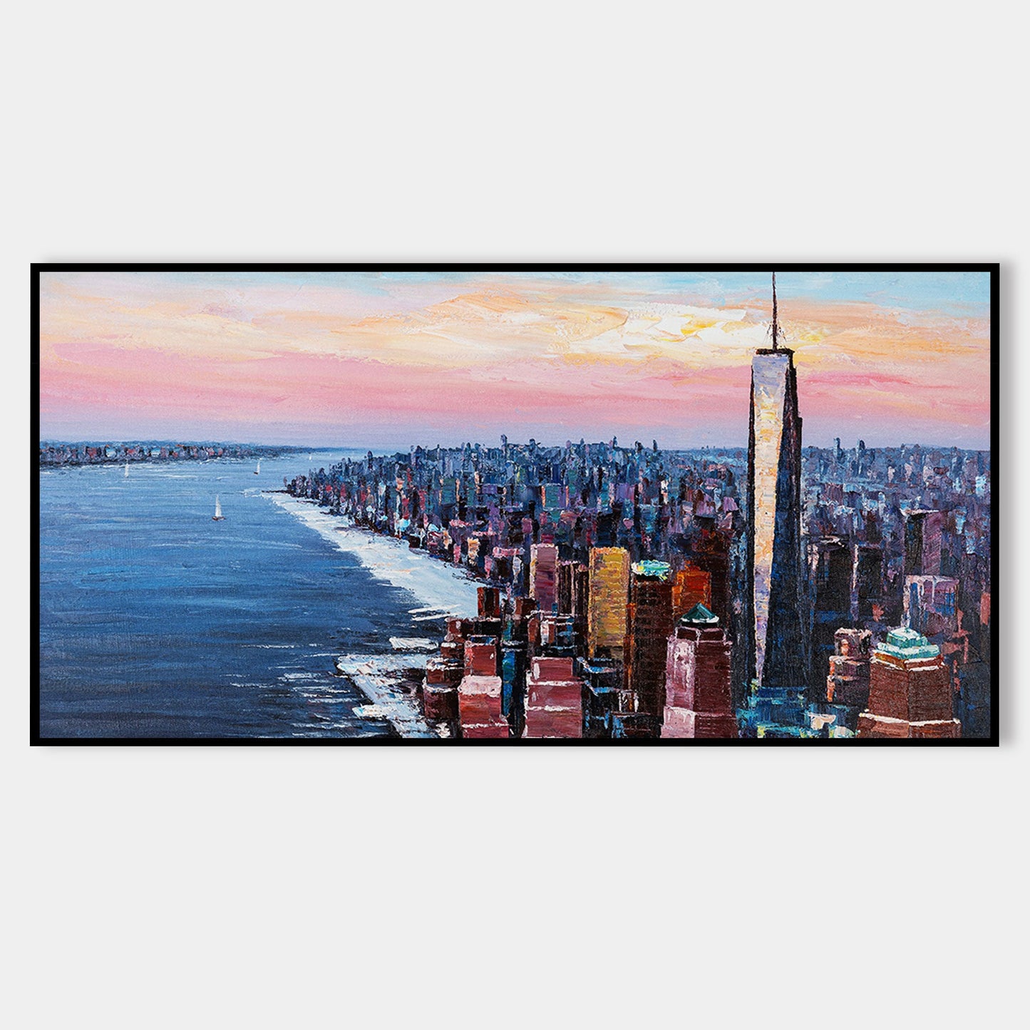 painting of  new york skyscraper