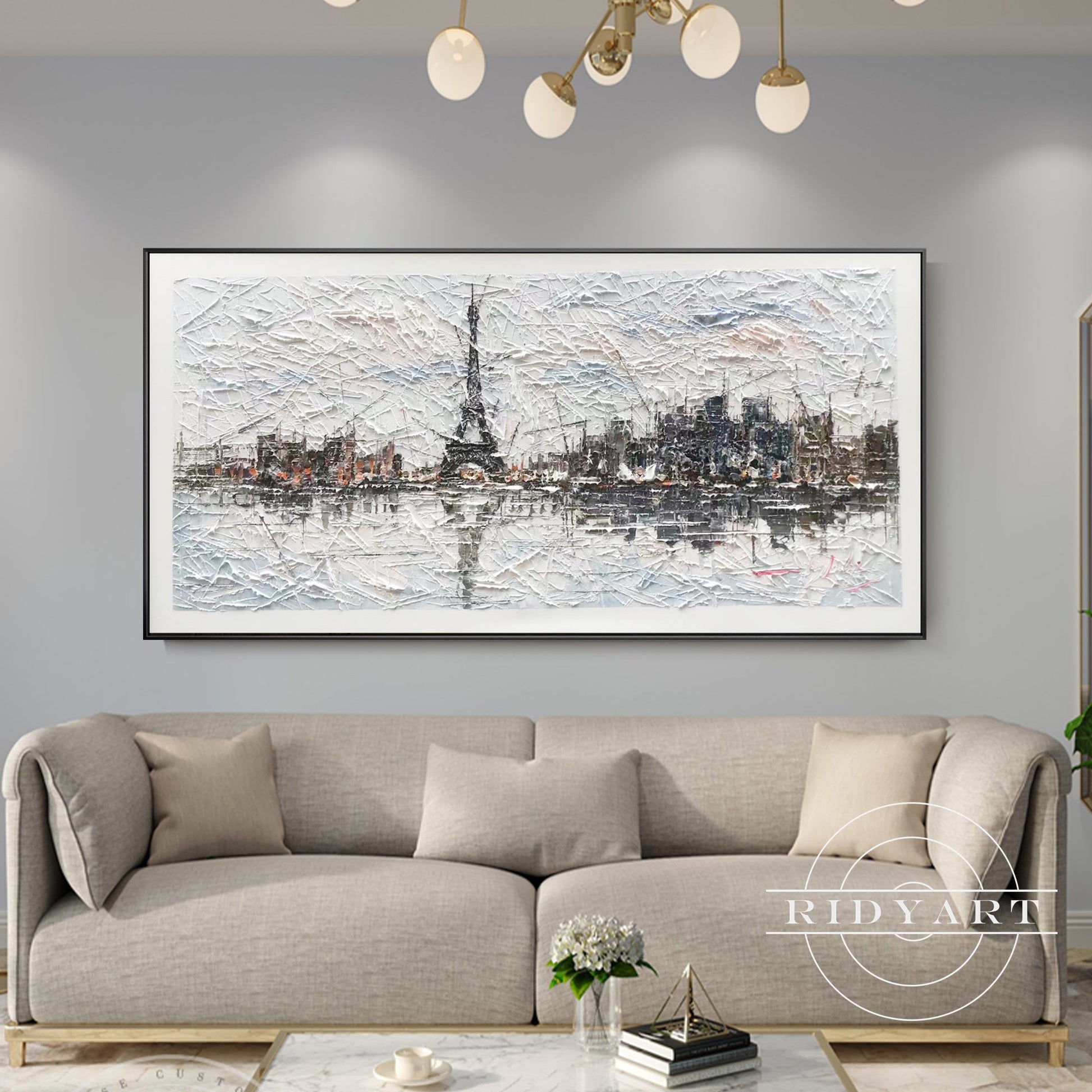 Eiffel Tower cityscape painting